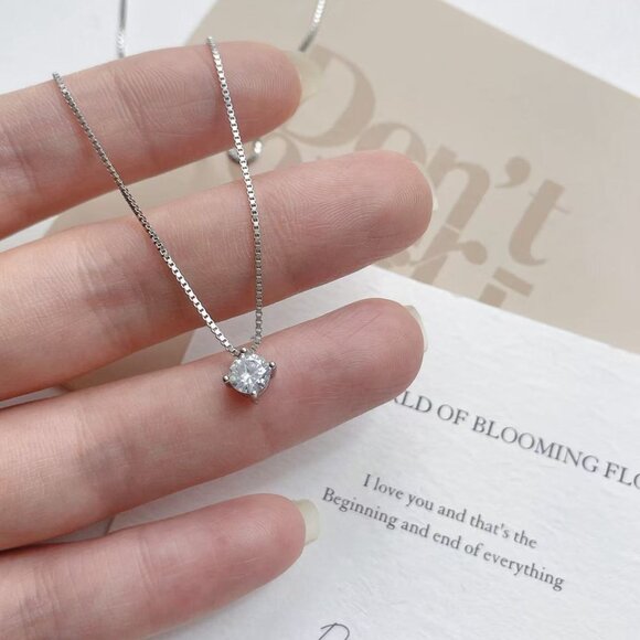 Exquisite 925 Silver Diamond Necklace – Crafted for Timeless Sophistication - Picture 3 of 6